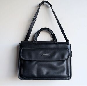 Bugatti Classic Black Leather Briefcase